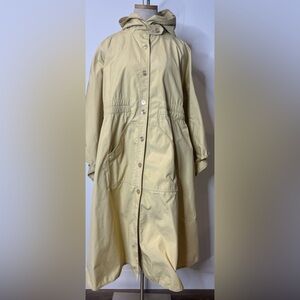 Franklin Simon Vintage Hooded Canvas Like Cape Style Overcoat Made in Poland